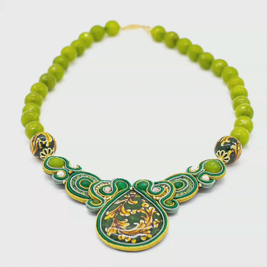 collana donna verde ceramica caltagirone