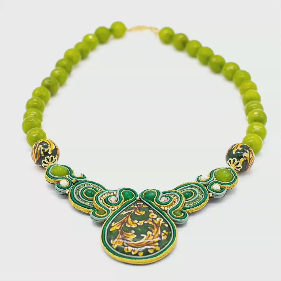 collana donna verde ceramica caltagirone